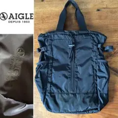 大特価☆ほぼ新品【AIGLE】2WAY トートバッグ リュック ネイビーのサムネイル