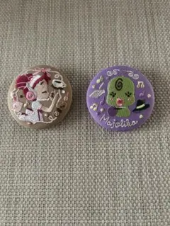 おジャ魔女どれみ　刺繍缶バッジ　2個セット