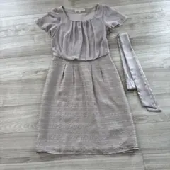 ナチュナルビューティーベーシック　ベージュ 半袖 ワンピース