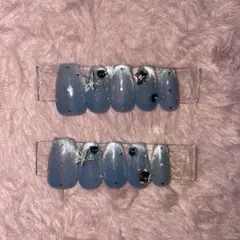 ライトブルー マグネットネイルチップ