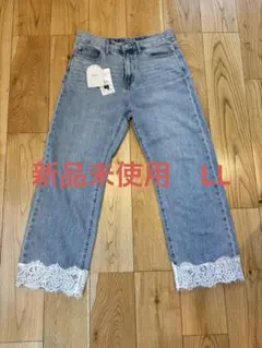 しまむら mysa closet レース付きストレートデニムパンツ(裾レース）のサムネイル