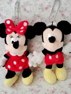 ミッキーマウス ミニーマウス ぬいば ボールチェーン付き
