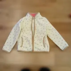 フリース　ジャケット 　カラフル　ドット柄　ユニクロ　110cm オフホワイト