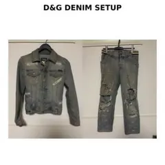 D&G デニム セットアップ クラッシュ ダメージ Y2K ドルチェ&ガッバーナ