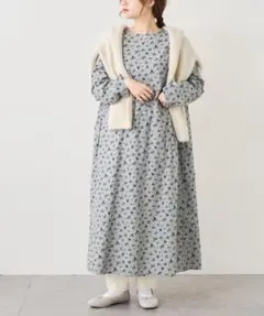 新品 PUAL CE CIN 水玉小花柄プリント ロングワンピース