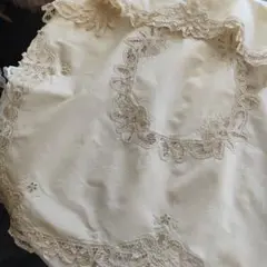Vintageバテンレース オークル生成り 手刺繍 テーブルクロス - メルカリ
