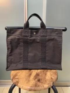 極美品】エルメス 新型エールライン MM グレー キャンバス トート