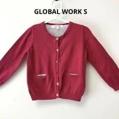 GLOBAL WORK 赤ピンク カーディガン S