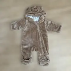 ベージュ フリース 着ぐるみ フード付き　アウター60-70cm