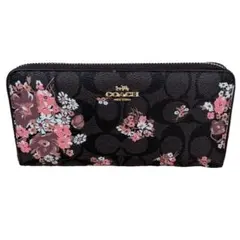 新品☆コーチ COACH 長財布 F31572 ブラウン フローラル プリント 