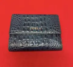 FURLA ダークブルー 三つ折り財布