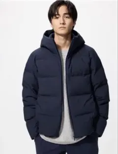 UNIQLO L サイズ シームレスダウンパーカー ネイビー ダウンジャケット