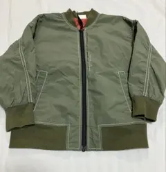 キッズ　上着　ジャンパー　ma-1ブルゾン　カーキ　ナイロン　シャカシャカ