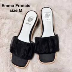 Emma Francis サテンシフォンサンダル ブラック サテン Mのサムネイル