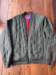 【 adidas キルティングブルゾン MA-1 Lサイズ 】オリーブ