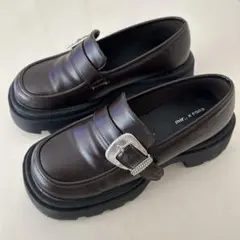 バックル付きローファー ダークブラウン