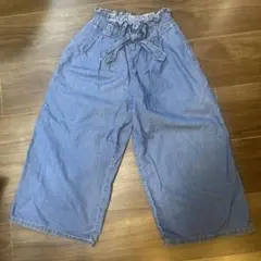 GU リボン付きワイドパンツ 130