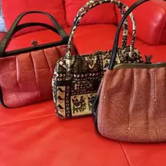 赤い和装用バッグ 小型 立体デザイン