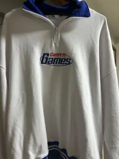 ホワイト ジップアップ スウェット