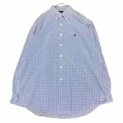 蘇*我様 ラルフローレン BD長袖シャツ チェック ポニー刺繍 US古着w11