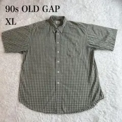 90s OLDGAPオールドギャップ半袖シャツBDギンガムチェック三点留めXL