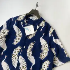 新品 NIPOALOHA PEACOCK アロハシャツ 若冲 NAVYのサムネイル