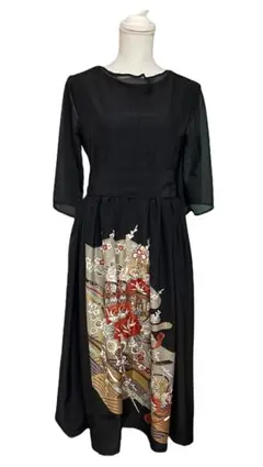 黒留袖 リメイクワンピース