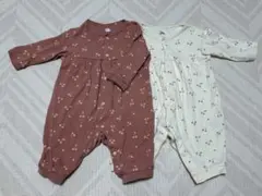 【西松屋】さくらんぼ柄ロンパース70 2点セット 双子