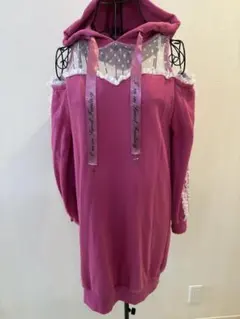 ⭐︎Ank Rouge⭐︎アンクルージュ　オフショルパーカーワンピ　ピンクのサムネイル