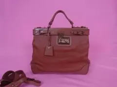 TOD’S トッズ　2way ハンド＆ショルダーバッグ キャメルベージュ