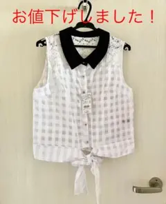 【新品】INGNI イング レース切替前結び ノースリシャツ