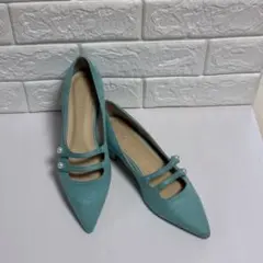 日本製 LETALON ルタロン　ポインテッドトゥ　 ダブルストラップパンプス