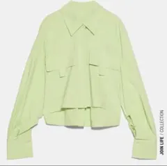 zara ポケット付きポプリンシャツ
