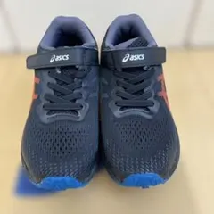 asics キッズスニーカー 黒/オレンジ　19