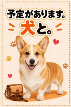耐水ステッカー　コーギー　予定があります犬と　スマホイン　かわいい　犬