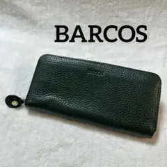 BARCOS バルコス レザー 本革長財布 シボ革 ラウンドファスナー長財布