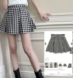 GRL インパン裏地付きツイードプリーツミニスカート ai130