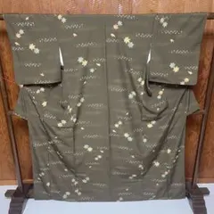 み*ん様 小紋 暈し 紅葉 桜文様 化繊 トールサイズ 裄66 k759