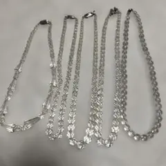 クリスタルビーズ ネックレス 5本セット