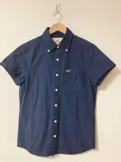 Hollister 半袖シャツ ネイビー ボタンダウンS(m97)のサムネイル