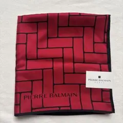 PIERRE BALMAIN ピエール・バルマン シルクスカーフ レッド