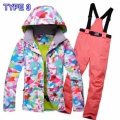 撥水防寒著 スキーウェア アウター 迷彩柄厚手 スキーボードウェア上下セット