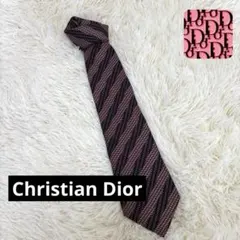 Christian Dior✨メンズ ネクタイ ヘリンボーン柄 ボルドー系