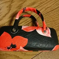 可愛いい！レッドのお花のメガネケース！