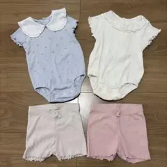 4点セット売り　ベビーロンパース・ショートパンツセット　70センチ