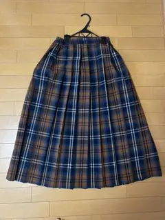 honeys ブラウン系チェック プリーツスカート