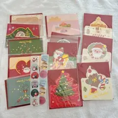 クリスマスカードセット ステッカー付き
