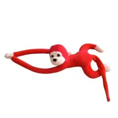 猿 ぬいぐるみ ぶらさがり 抱きつきおさるさんマジックテープ付き レッドのサムネイル