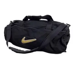 90s NIKE ナイロンボストンバッグ ダッフル ブラック 3Dロゴ 銀タグ
