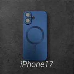 MagSafe iPhone17 スマホケース　レンズ保護　ネイビー　シンプル